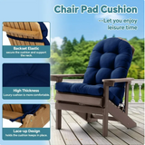 HioHa Adirondack Chair Cushion, 49x20x4.5 inch Patio Chair Cushion with Ties, Rocking Chair Pad Cushion Indoor/Outdoor with Sunproof Waterproof and Fade-Resistant(Blue, 2pc)