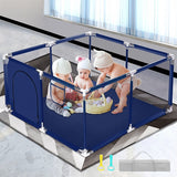 Baby Playpen, Outdoor Play Yard, Portable Play Yard 4-Panel- Baby Safety Playpen for Infant Toddler Blue