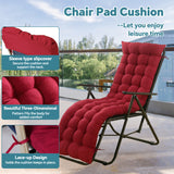 HioHa Chaise Lounge Cushion, 67x20x3 inch Rocking Chair Cushion with Ties and Top Cover, Patio Swing Bench Cushion Sofa Mat for Outdoor Indoor Furniture(burgundy)