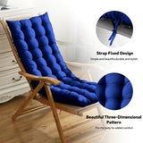 HioHa Rocking Chair Cushion, 49x19x3 inch Lounge Chaise Chair Cushion with Ties, Thickened Recliner Cushion Double-Sided Foldable(Blue)