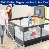 HioHa Baby Playpen, Portable Play Yard Baby Fences with Storage Bag for Infant Toddler(SWBP6)