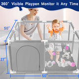 HioHa Baby Playpen, Outdoor Play Yard, Portable Play Yard 4-Panel- Baby Safety Playpen for Infant Toddler