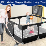 HioHa Baby Playpen, Portable Play Yard Baby Fences with Storage Bag for Infant Toddler(SWBP6)