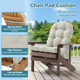 HioHa Adirondack Chair Cushion, 49x20x4.6 inch Patio Chair Cushion with Ties, Rocking Chair Pad Cushion Indoor/Outdoor with Sunproof Waterproof and Fade-Resistant(White, 2pc)