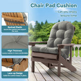 HioHa Adirondack Chair Cushion, 49x20x4.7 inch Patio Chair Cushion with Ties, Indoor/Outdoor Rocking Chair Cushion with Sunproof Waterproof and Fade-Resistant(Gray, 2pc)