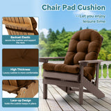 HioHa Adirondack Chair Cushion, 49x20x4.8 inch Patio Chair Cushion with Ties, Rocking Chair Cushion Indoor/Outdoor with Sunproof Waterproof and Fade-Resistant(Brown, 2pc)