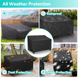 LCGOD Patio Sofa Cover Waterproof, Outdoor 2-Seater Loveseat Cover, Lawn Patio Furniture Cover, Heavy Duty Outdoor Couch Cover with Handle, 58" W x 40" D x 31" H