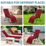 HioHa Chaise Lounge Cushion, 67x20x3 inch Rocking Chair Cushion with Ties and Top Cover, Patio Swing Bench Cushion Sofa Mat for Outdoor Indoor Furniture(burgundy)