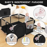 HioHa Baby Playpen, Baby Playard with Basketball Hoop, Portable Play Yard Baby Fences for Infant Toddler (SWBP4)