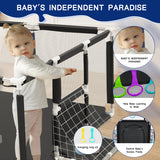 Extra Large Baby Playpen, Big Play Pens for Babies and Toddlers, Gap-Free, Climb-Proof Baby Playards for Indoor Fun, Baby Gate Playpen with Zippered Door and Storage Bag,Black