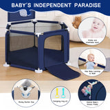 HioHa Baby Playpen, Baby Playard with Basketball Hoop, Portable Hexagon Play Yard Baby Fences for Infant Toddler