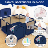 HioHa Baby Playpen, Baby Playard with Basketball Hoop, Portable Play Yard Baby Fences for Infant Toddler