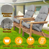 HioHa Adirondack Chair Cushion, 49x20x4.7 inch Patio Chair Cushion with Ties, Indoor/Outdoor Rocking Chair Cushion with Sunproof Waterproof and Fade-Resistant(Gray, 2pc)