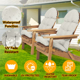 HioHa Adirondack Chair Cushion, 49x20x4.6 inch Patio Chair Cushion with Ties, Rocking Chair Pad Cushion Indoor/Outdoor with Sunproof Waterproof and Fade-Resistant(White, 2pc)