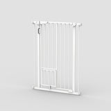 HioHa Baby Safety Gate, Extra Wide Dog Gate with Cat Door from 29.5in to 48.8in, Auto Close Easy Walk Thru Pet Gate, Pressure Mounted & Dual-Lock Design for Stairs, Doorway, House